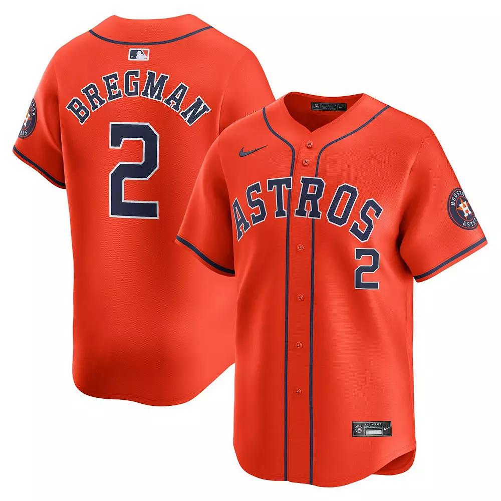 Men's Nike Alex Bregman Orange Houston Astros Alternate Limited Player Jersey, Size: Medium Product Image