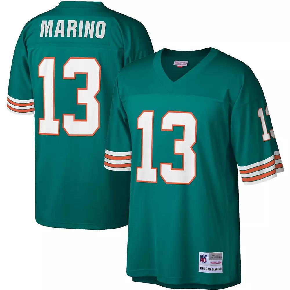 Men's Mitchell & Ness Dan Marino Aqua Miami Dolphins Legacy Replica Jersey,  Product Image