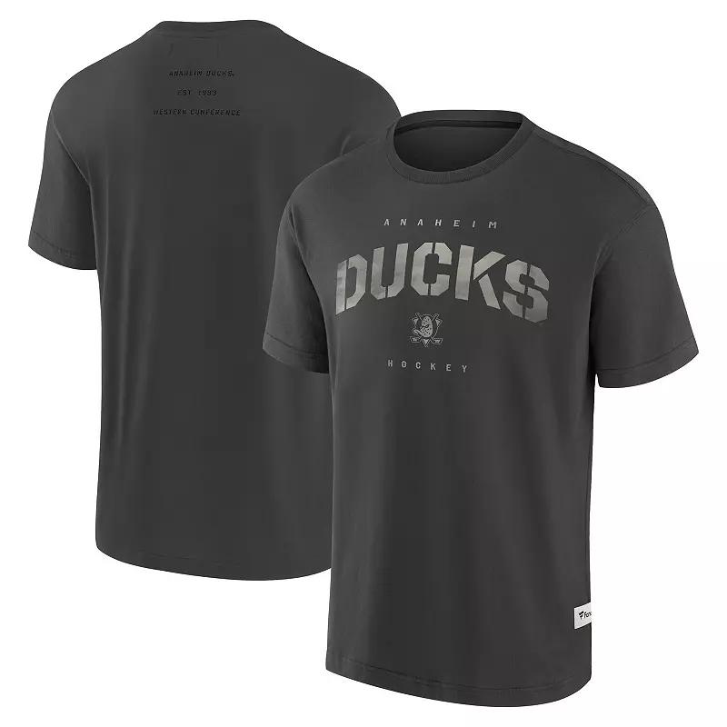 Men's Fanatics Charcoal Anaheim Ducks Elements Weathered Tonal Future Ground T-Shirt,  Product Image