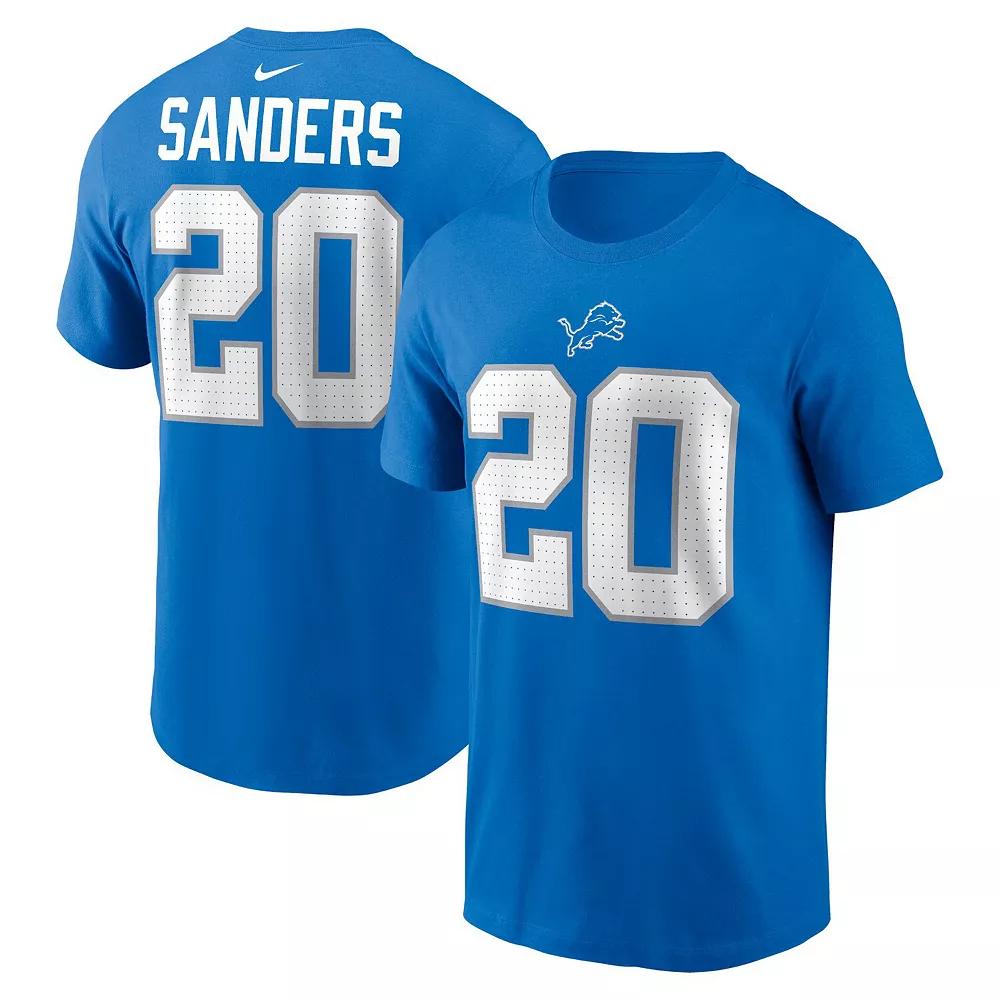 Men's Nike Barry Sanders Blue Detroit Lions Retired Player Name & Number T-Shirt,  Product Image
