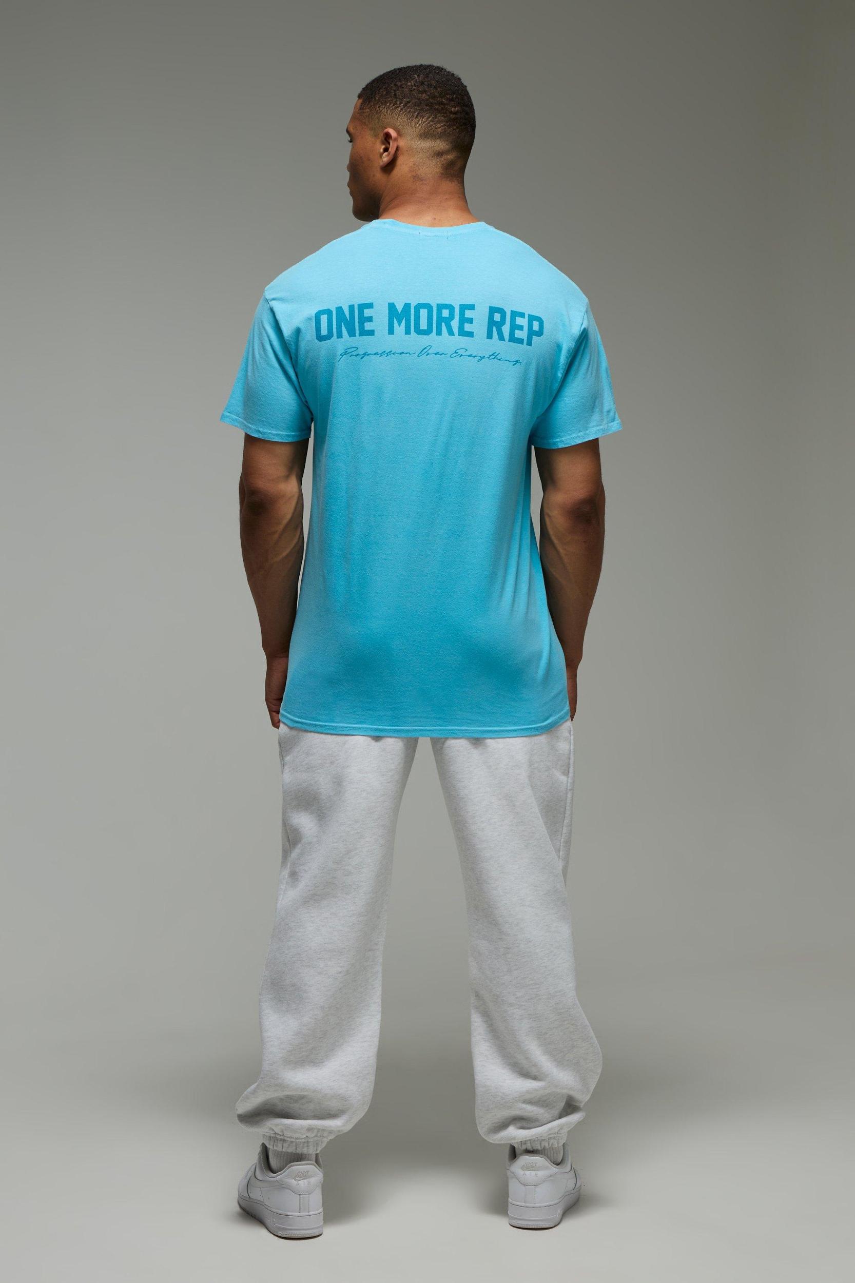 MAN Active Washed Oversized One More Rep T-Shirt | boohooMAN USA Product Image