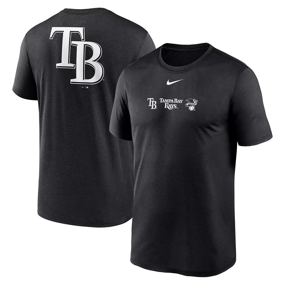 Men's Nike Black Tampa Bay Rays Fashion Over Shoulder Logo Legend T-Shirt,  Product Image