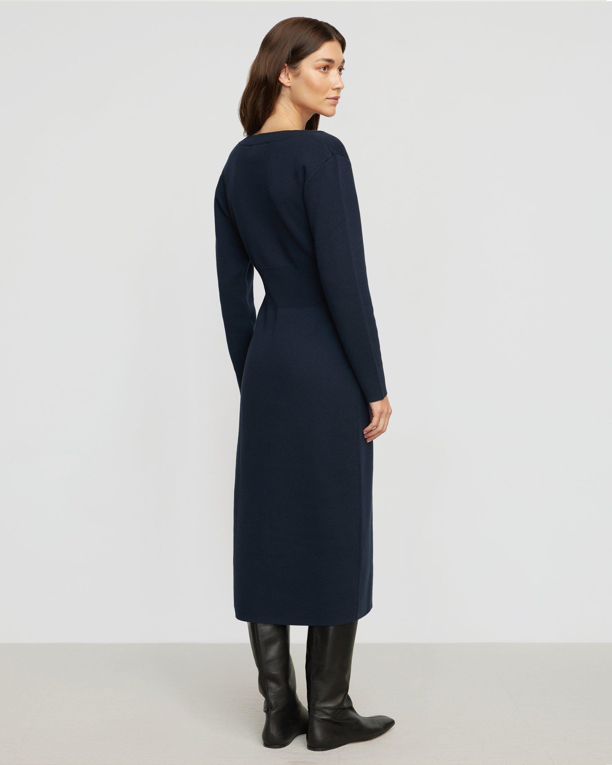 Bora Off-Shoulder V-Neck Sweater Dress Product Image