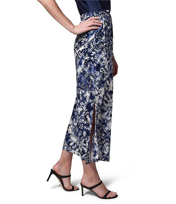 NIC + ZOE Twilight Blooms Stretch High Rise Silk Slip Skirt Product Image