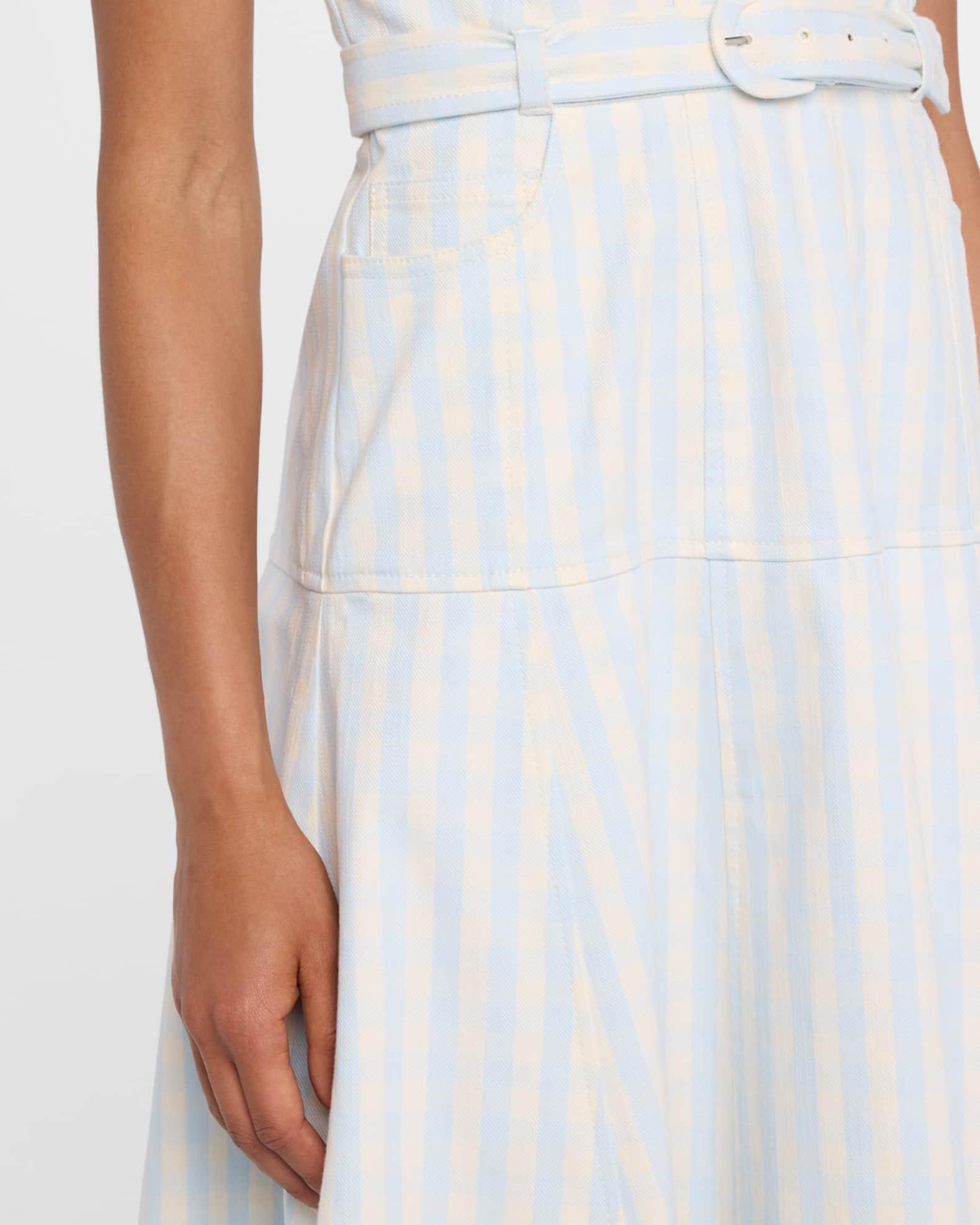 Tina Gingham Denim Midi Dress Product Image