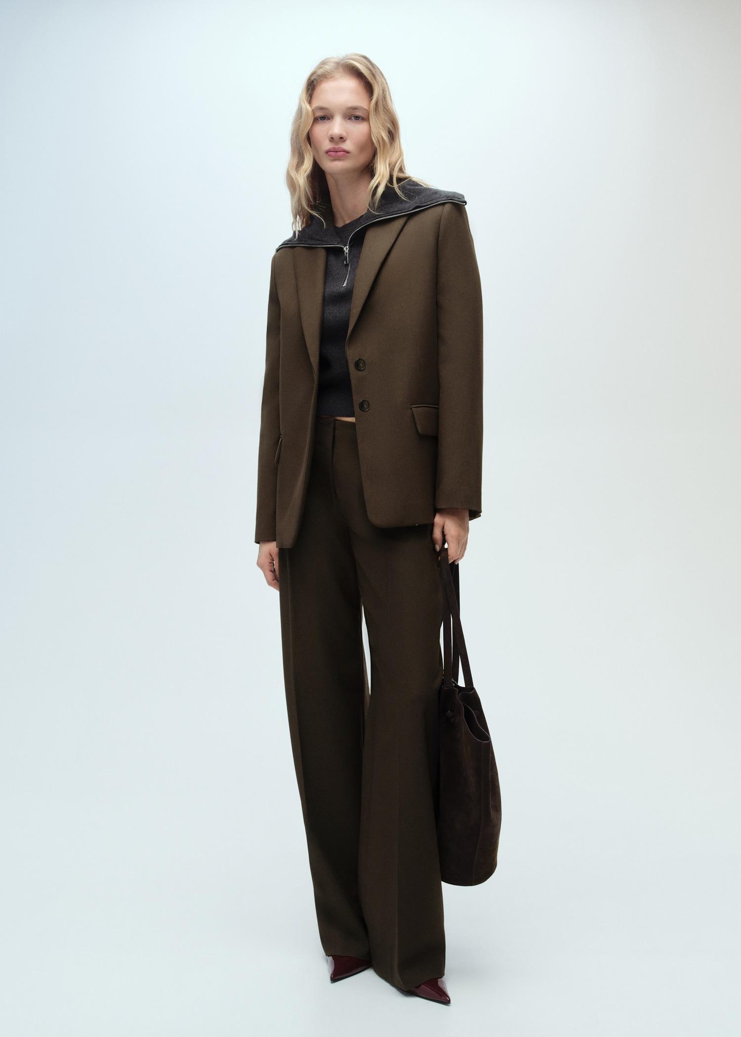 Straight-fit suit jacket - Women | MANGO USA Product Image