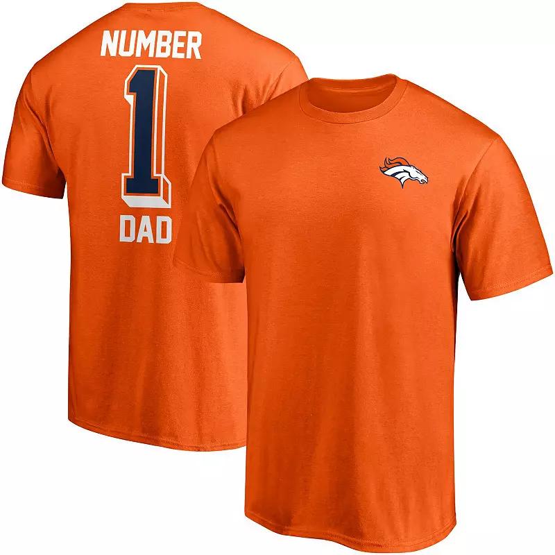 Men's Fanatics Branded Orange Denver Broncos Team #1 Dad T-Shirt,  Product Image