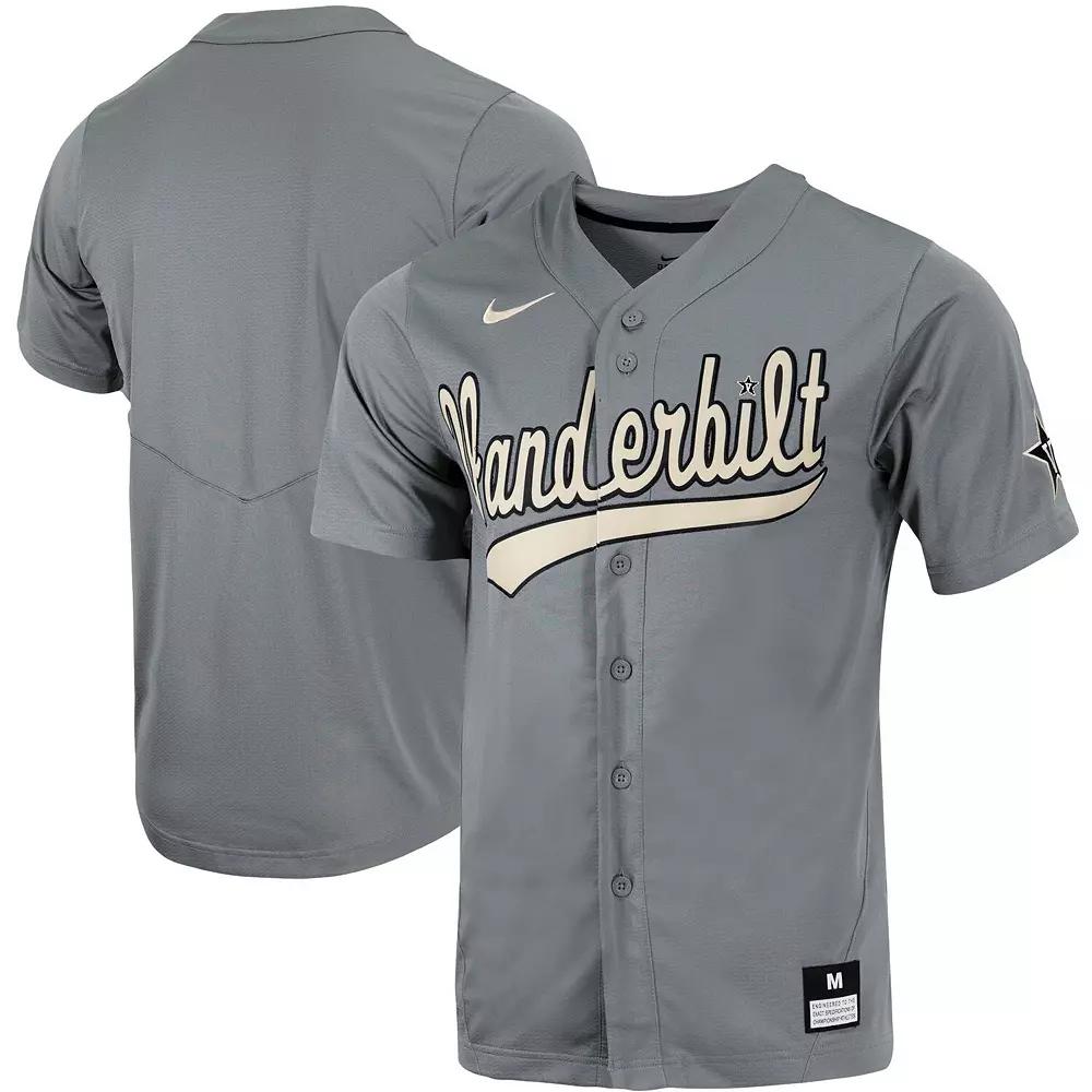 Men's Nike Charcoal Vanderbilt Commodores Replica Full-Button Baseball Jersey, Size: 3XL Product Image
