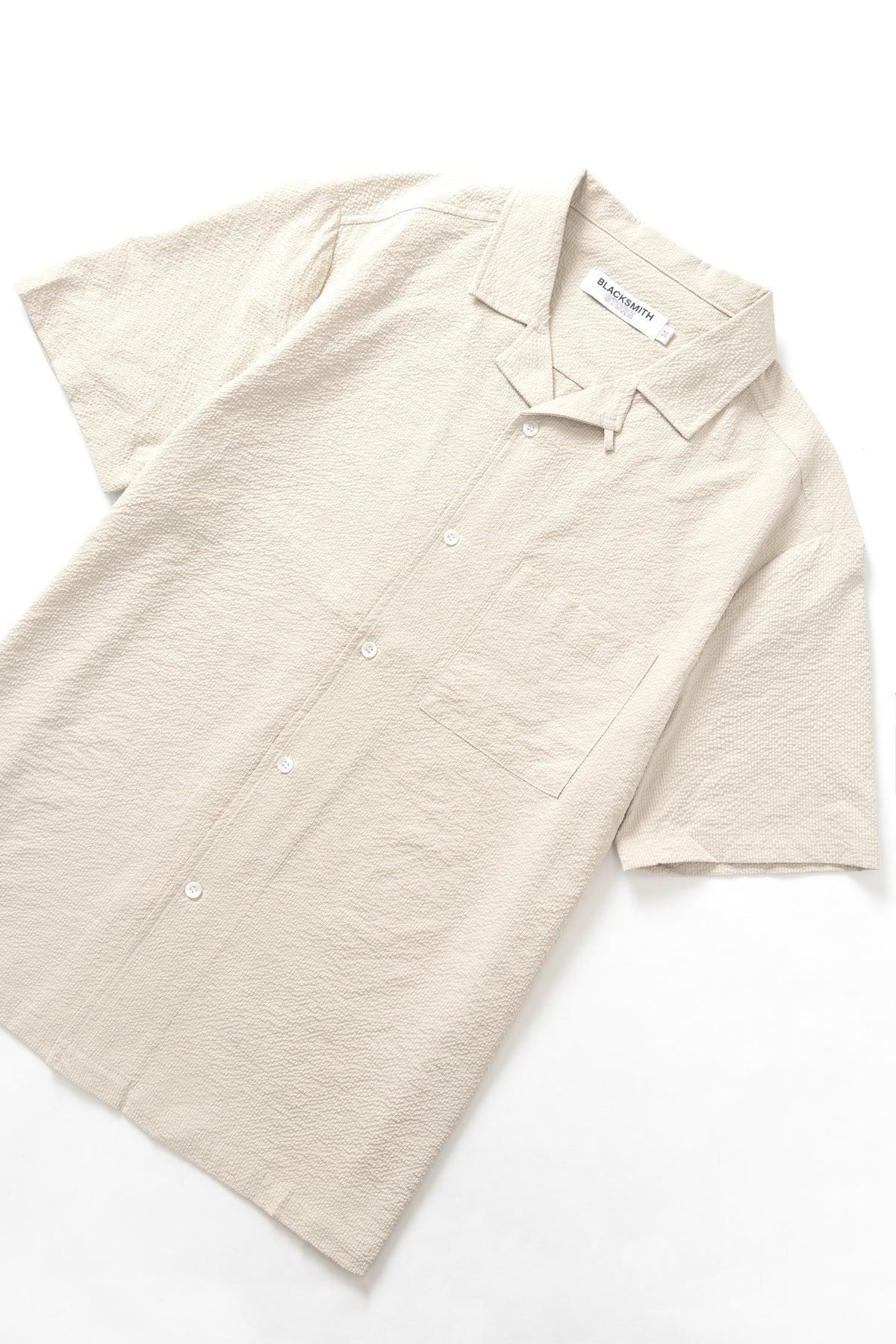 Blacksmith - Seersucker Resort Shirt - Dove Product Image