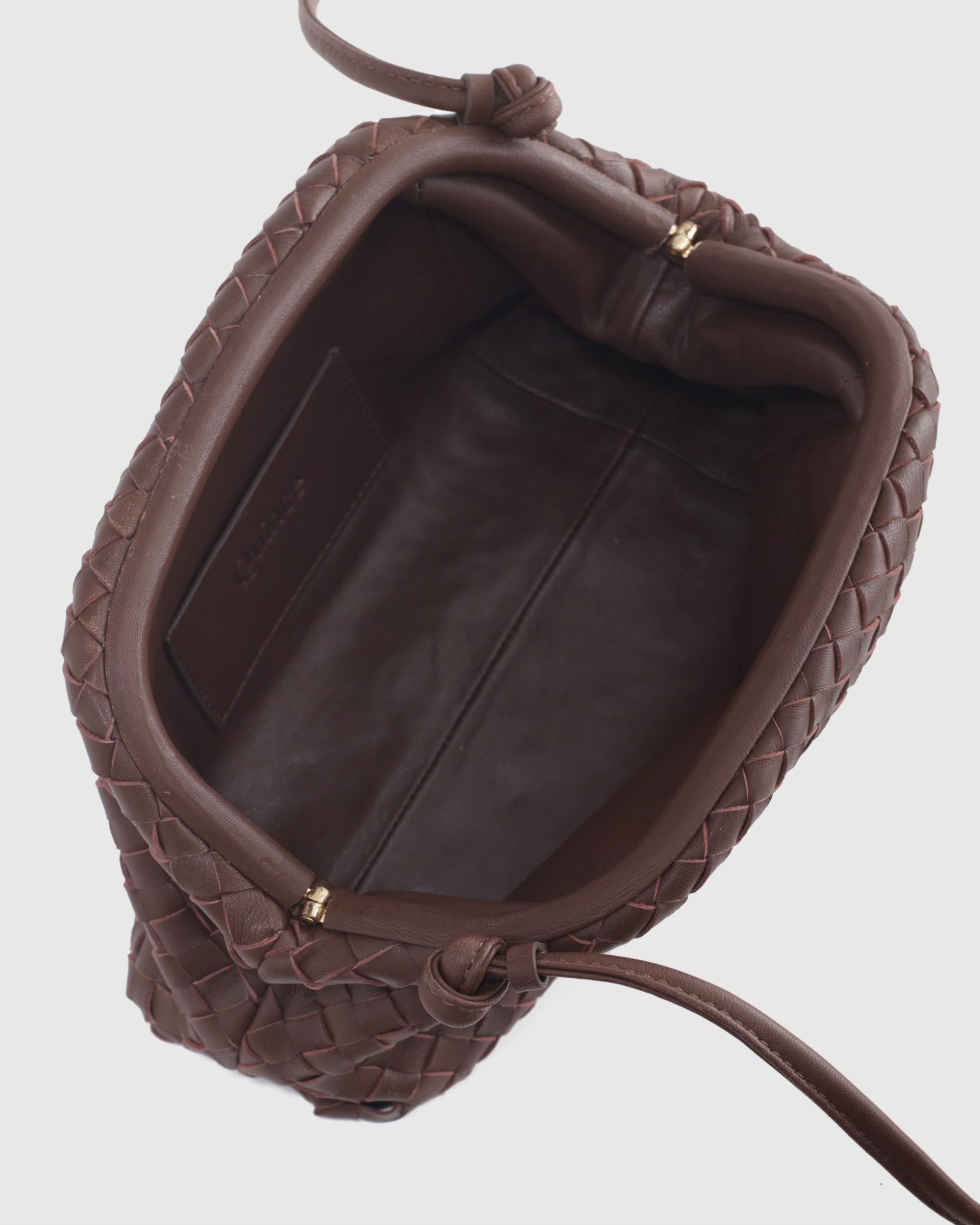 Quince | Women's Italian Leather Handwoven Pouch Crossbody Clutch Product Image