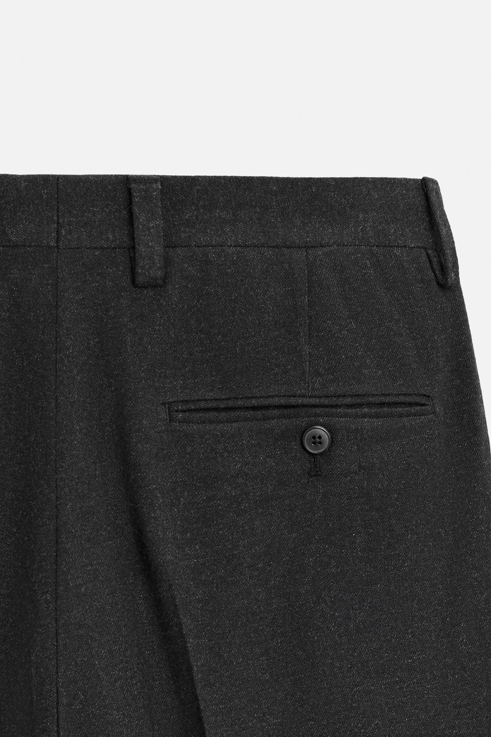 WOOL BLEND TEXTURED PANTS Product Image
