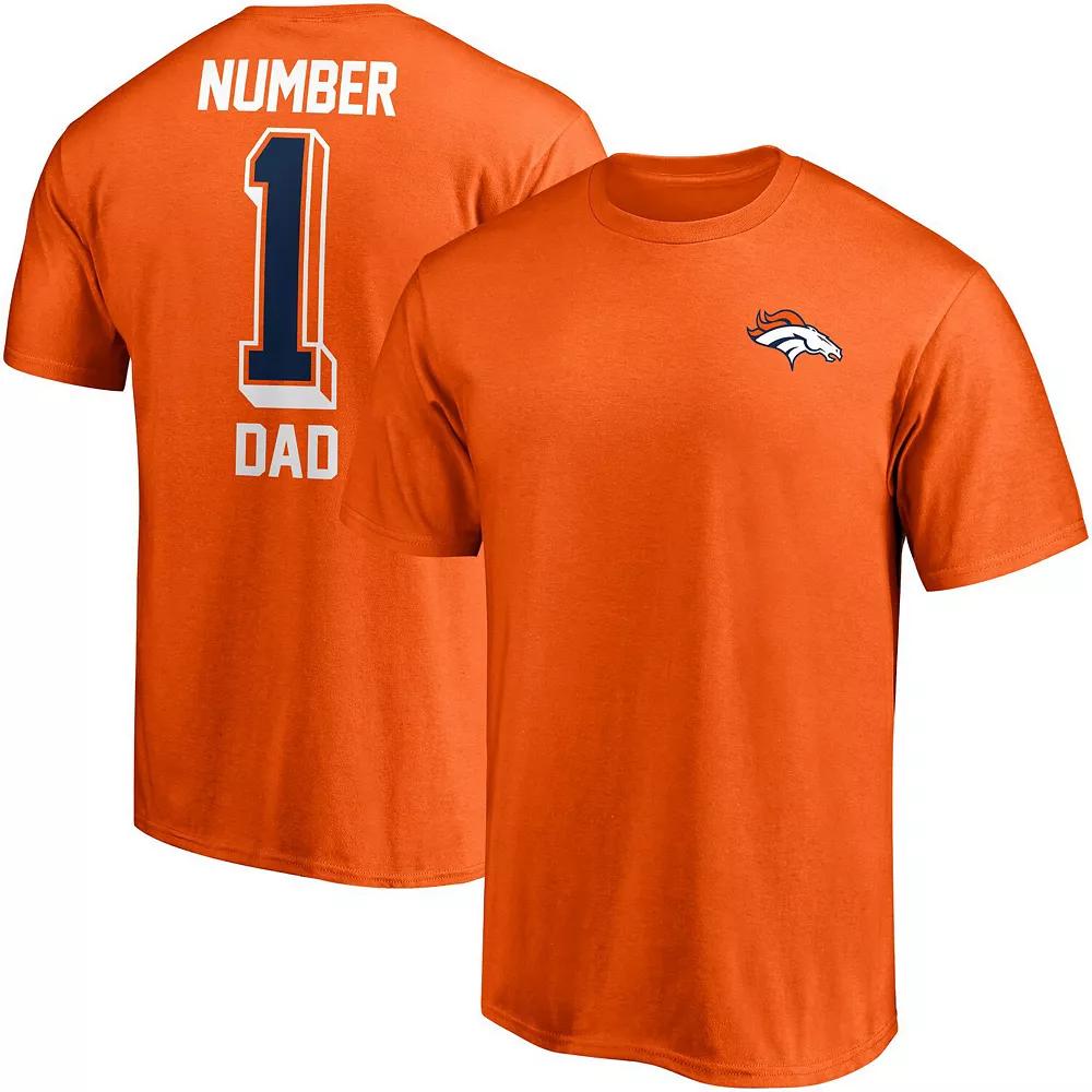 Men's Fanatics Branded Orange Denver Broncos Team #1 Dad T-Shirt,  Product Image