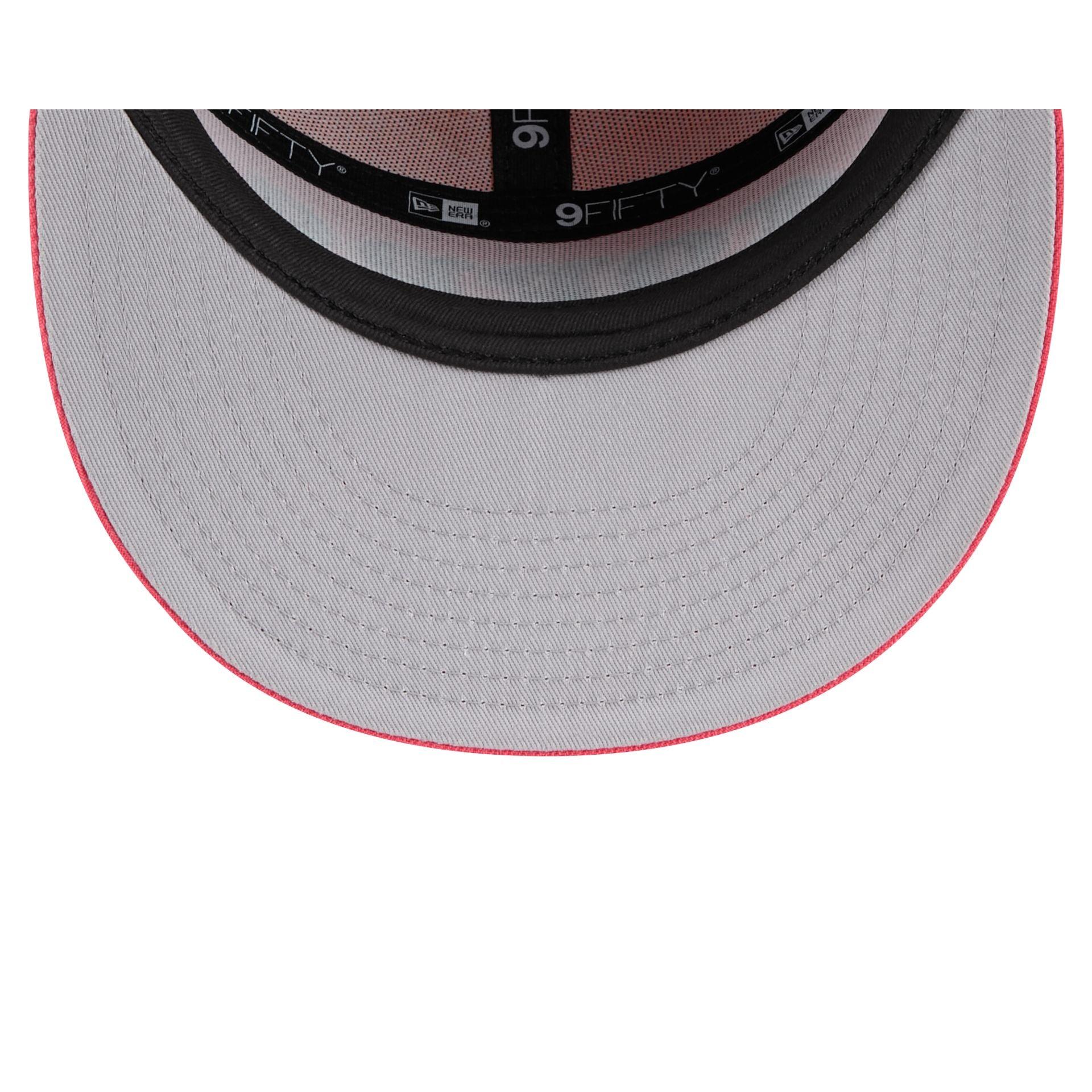 Miami Marlins Coral Split Panel 9FIFTY Snapback Hat Male Product Image