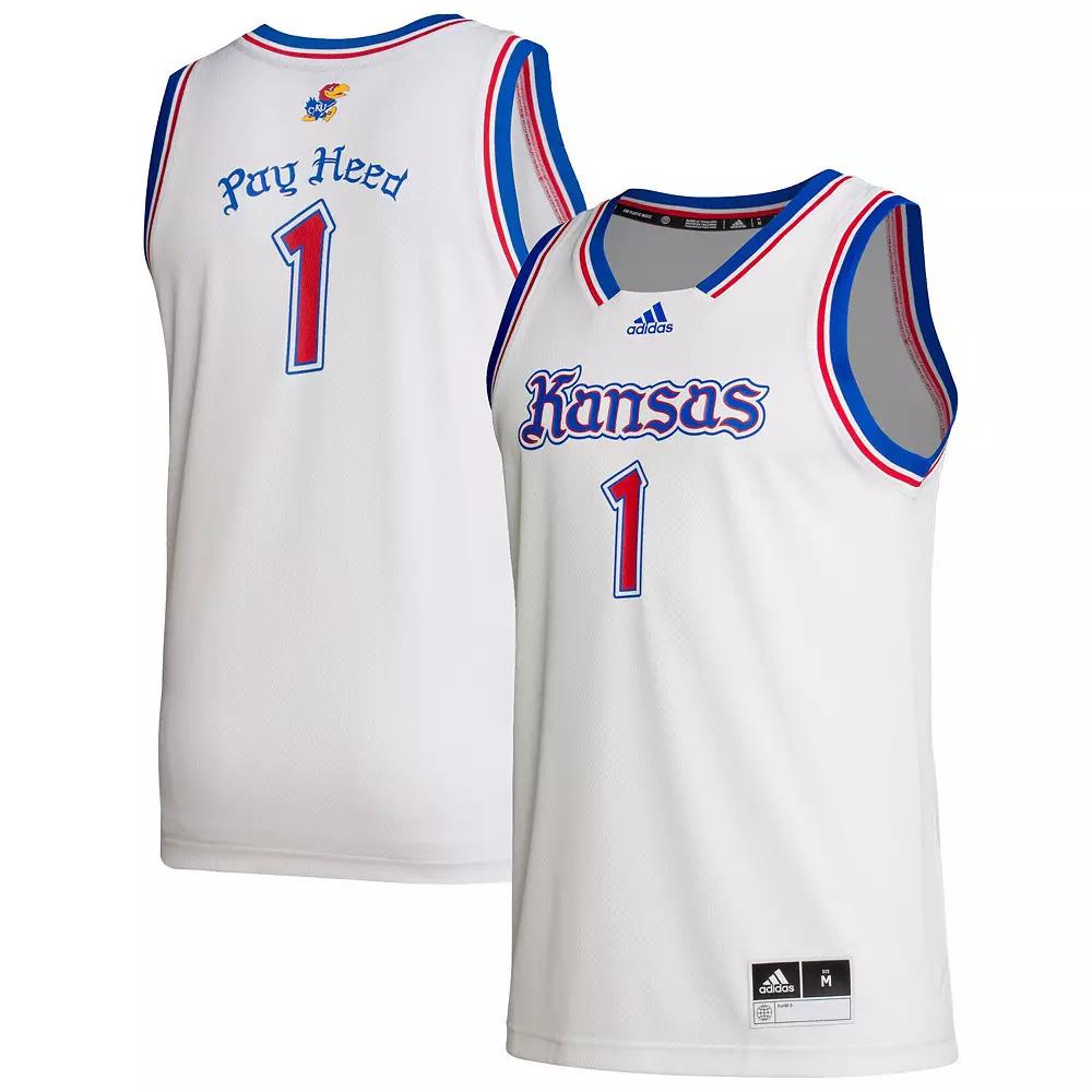 Men's adidas #1 White Kansas Jayhawks Alternate Swingman Jersey, Size: XL Product Image