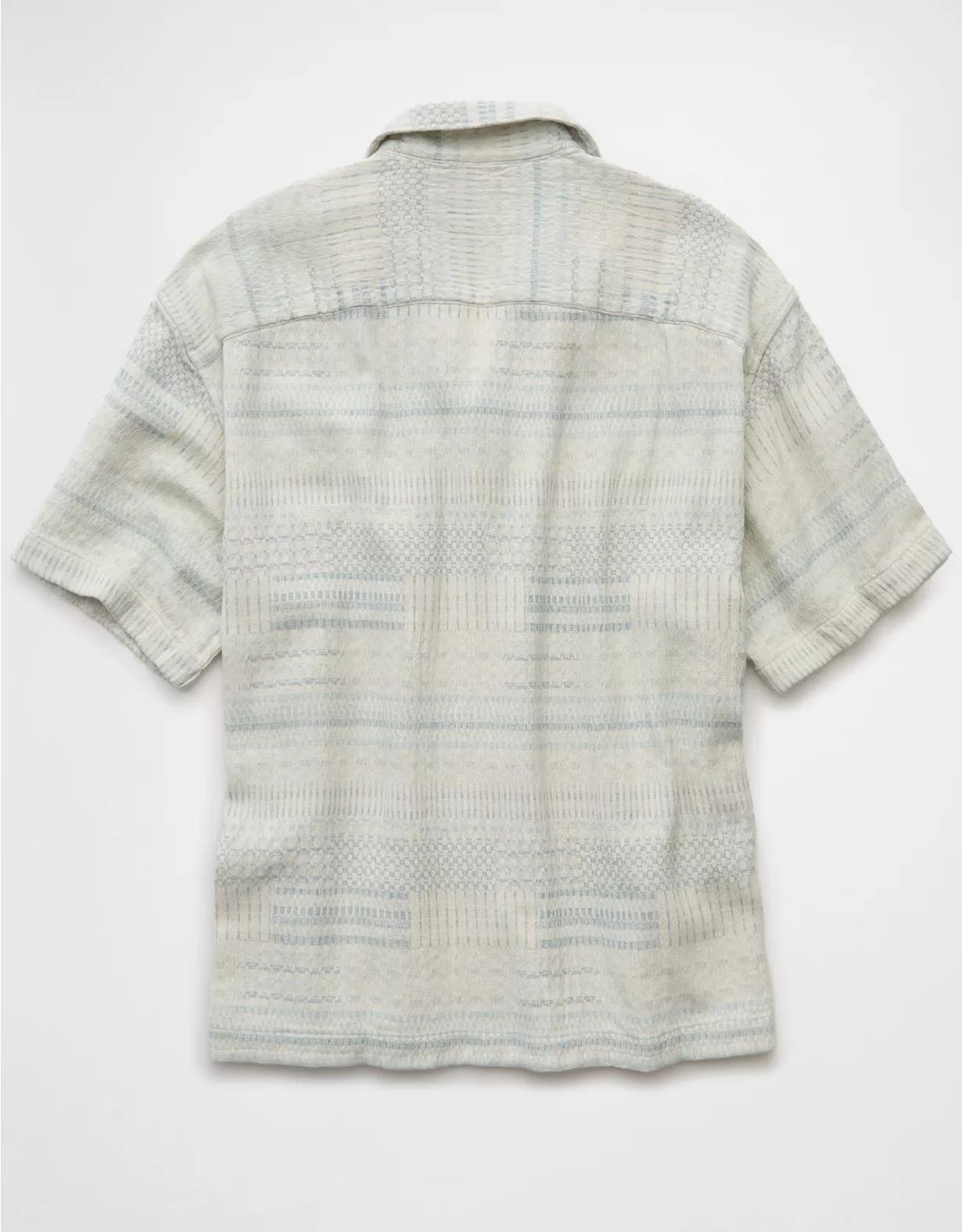 AE Poolside Textured Striped Button-Up Shirt Product Image