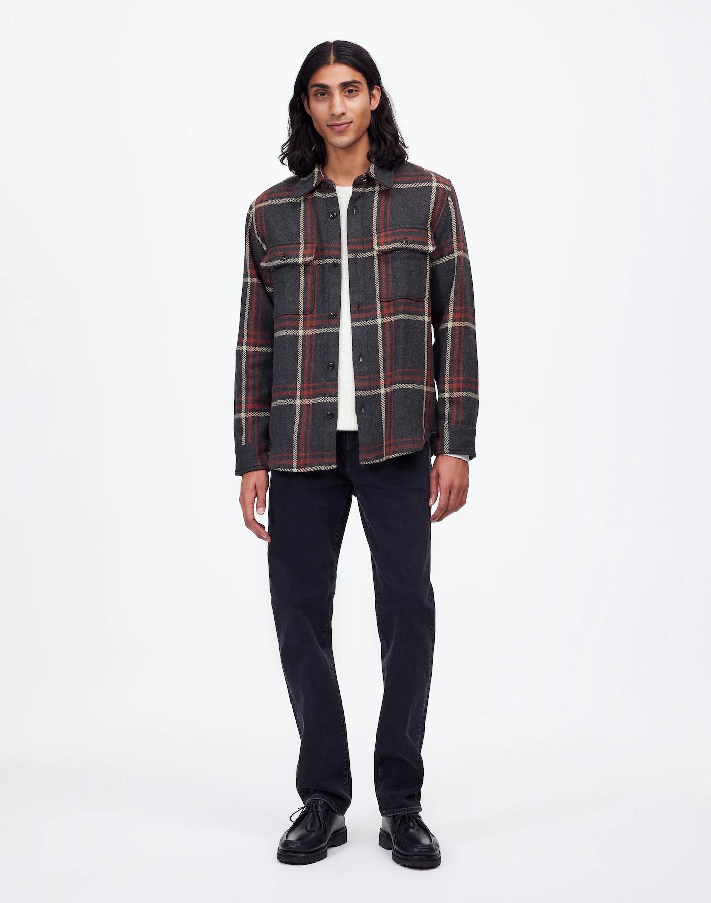 Brushed Easy Shirt-Jacket in Italian Fabric Product Image