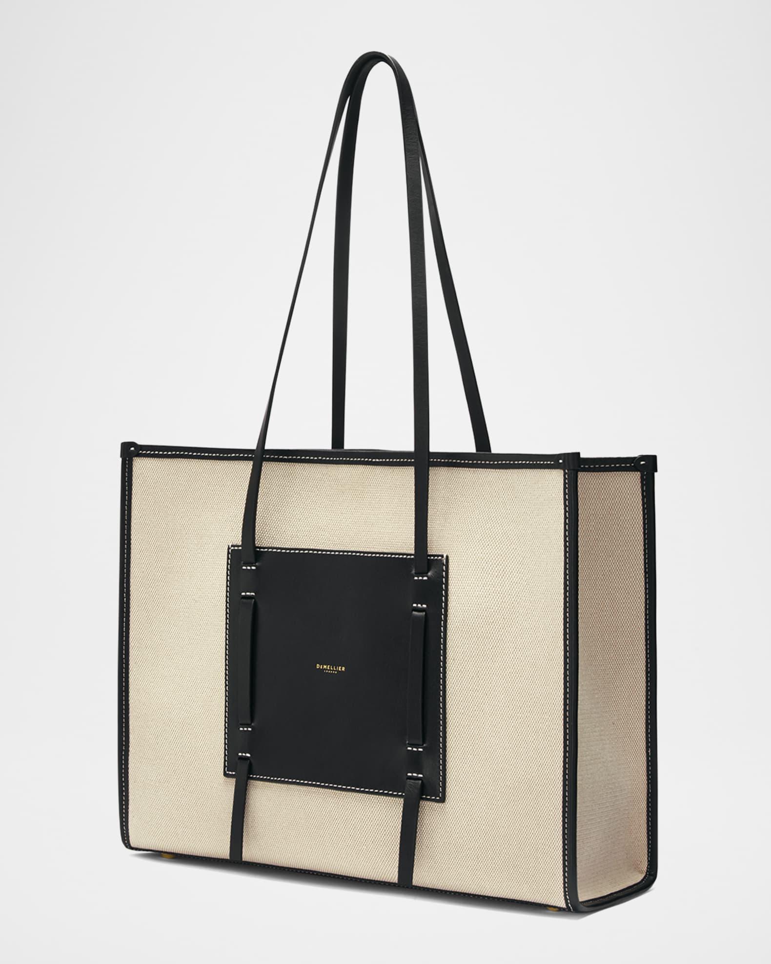 The Capri Canvas and Leather Box Tote Bag Product Image