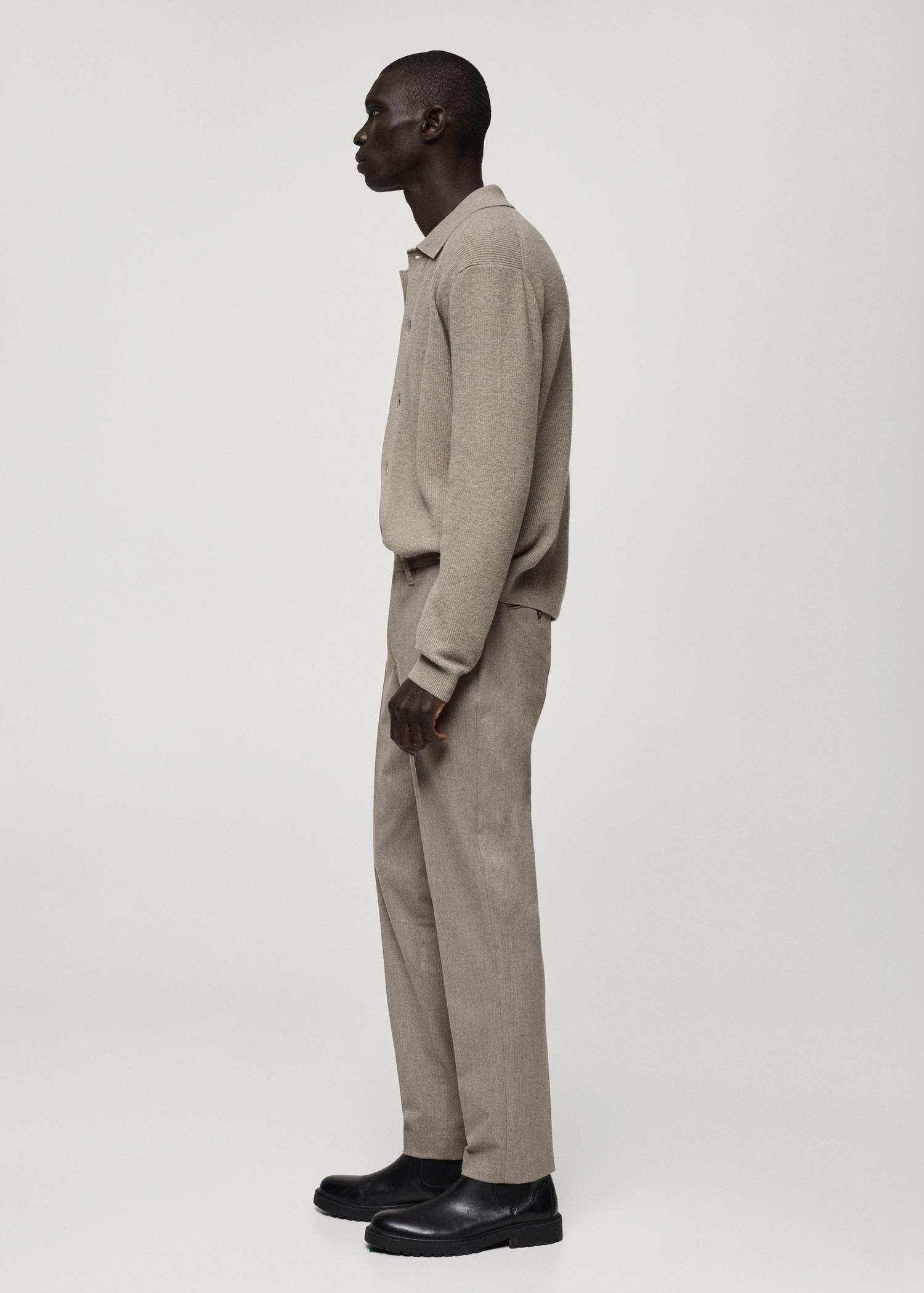 Slim-fit flannel pants - Men | MANGO USA Product Image