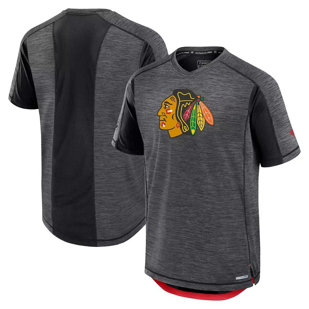 Men's Fanatics Black Chicago Blackhawks Authentic Pro Rink Tech T-Shirt,  Product Image