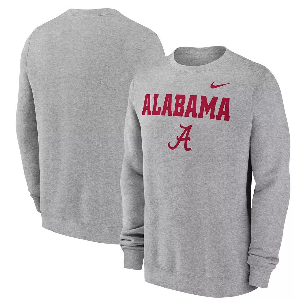 Men's Nike Heather Gray Alabama Crimson Tide Primetime Primary Stack Pullover Sweatshirt,  Product Image
