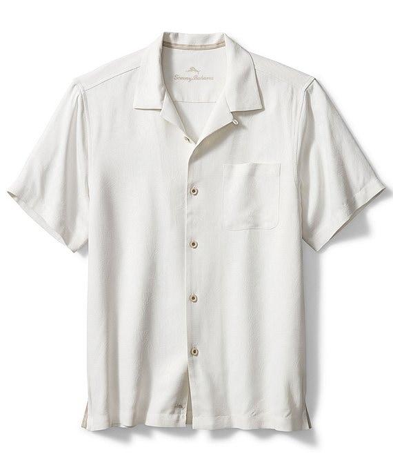 Tommy Bahama Big & Tall Solid Tropic Isle Silk Short Sleeve Woven Shirt Product Image