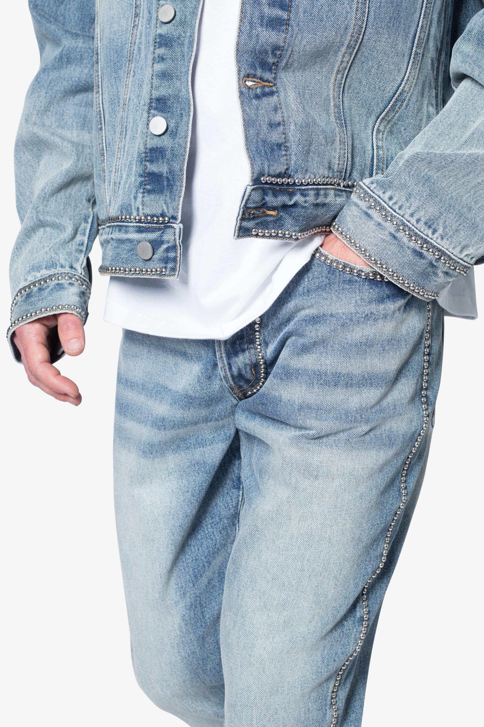 B661 Studded Flare Denim - Blue Product Image