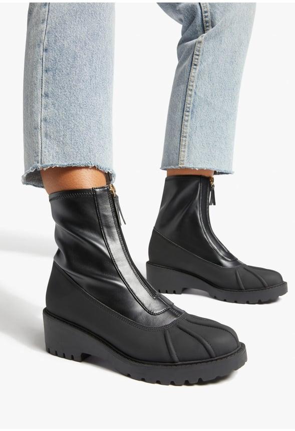 JustFab Margaux Platform Loafer Pump Womens Black/ White Size 8.5 Product Image