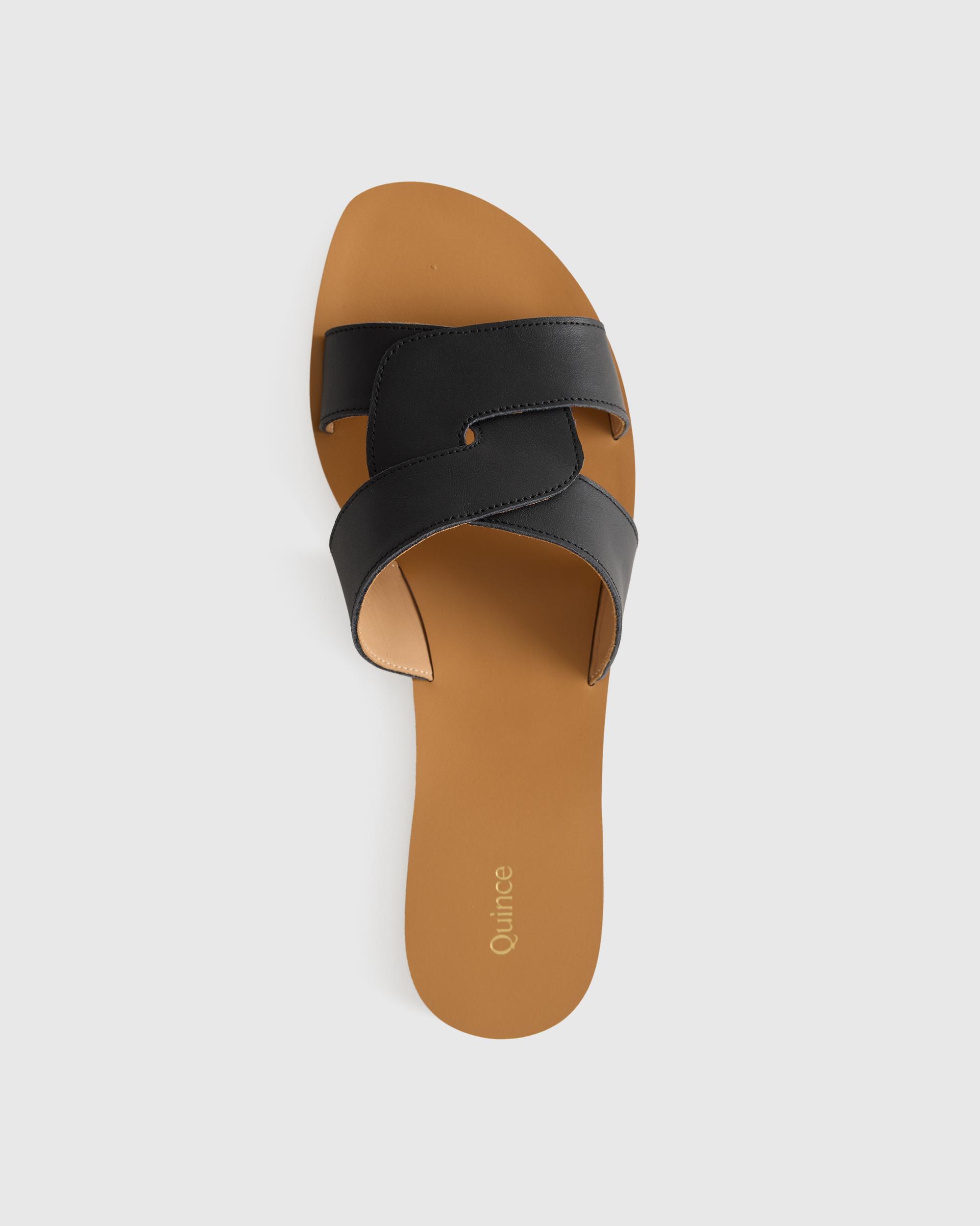 Quince | Women's Italian Leather Cutout Slide Sandal Product Image