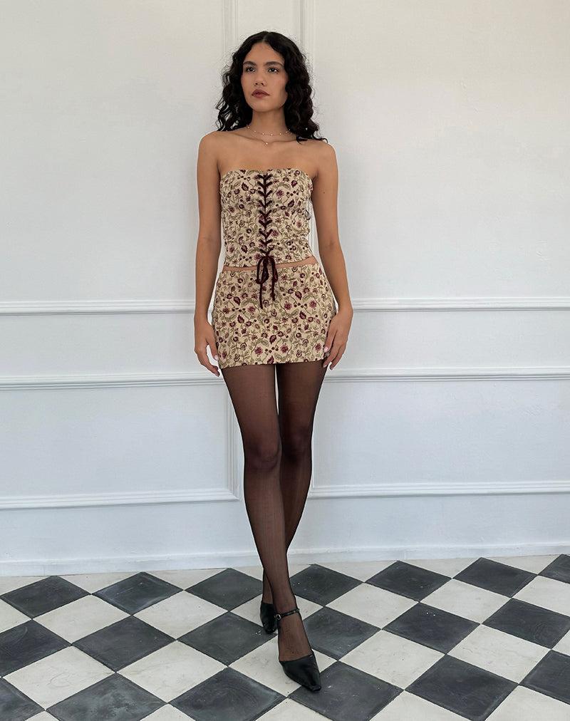 Heska Corset Top in Botanical Taupe Female Product Image