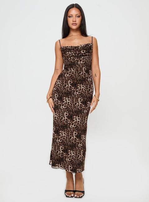 Sugar Maxi Dress Leopard Product Image