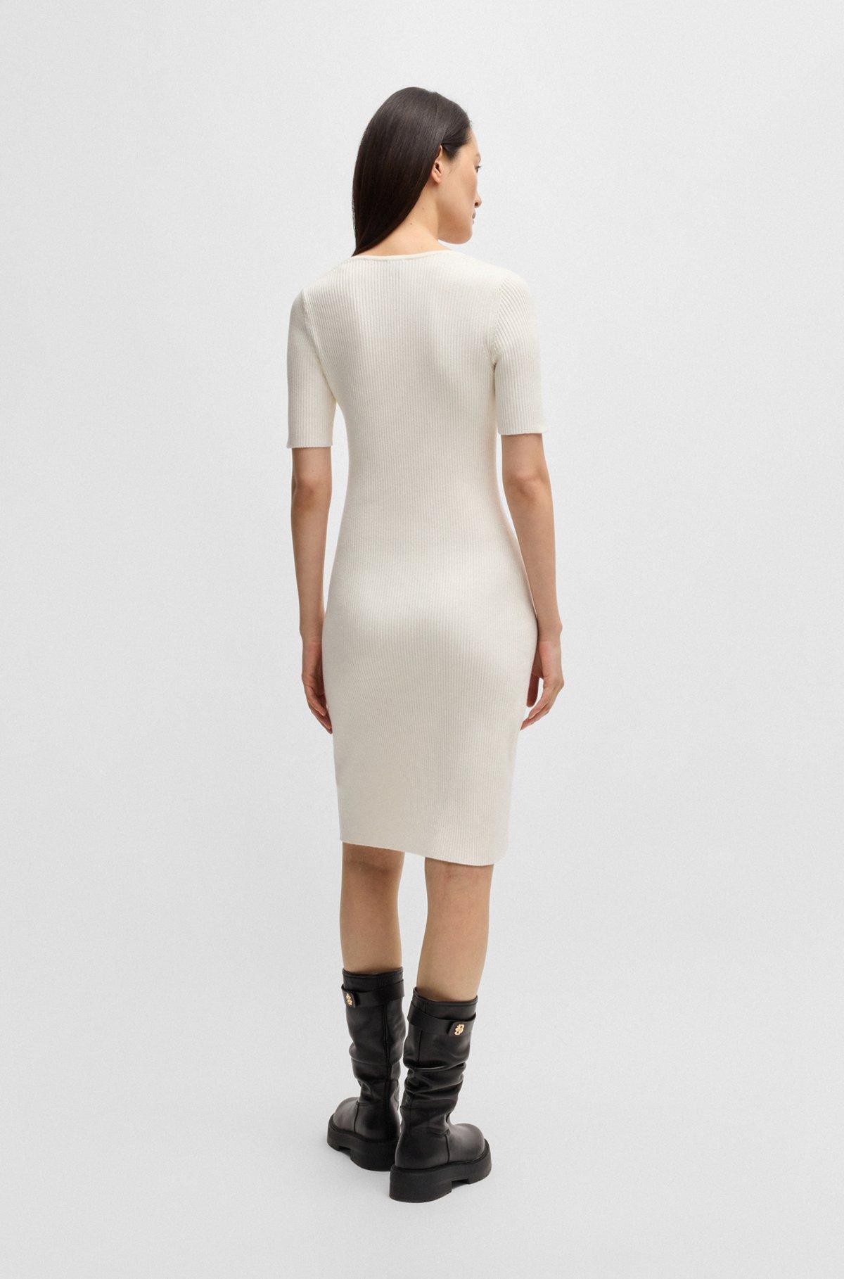 Slim-fit dress in ribbed stretch fabric Product Image