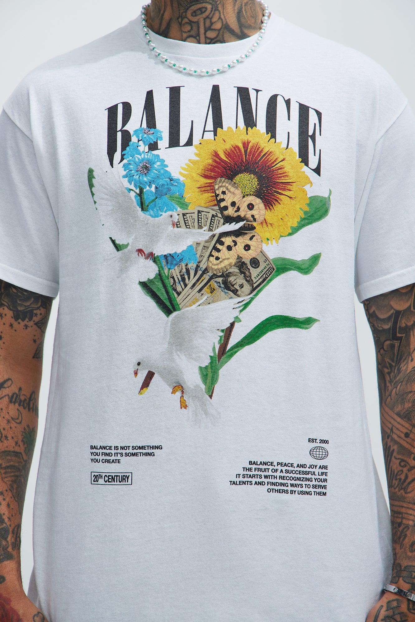 Balance Your Life Short Sleeve Tee - White Product Image