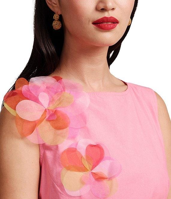 FRANCES VALENTINE Origami Organza Flower Scoop Neck Sleeveless Maxi Dress Product Image