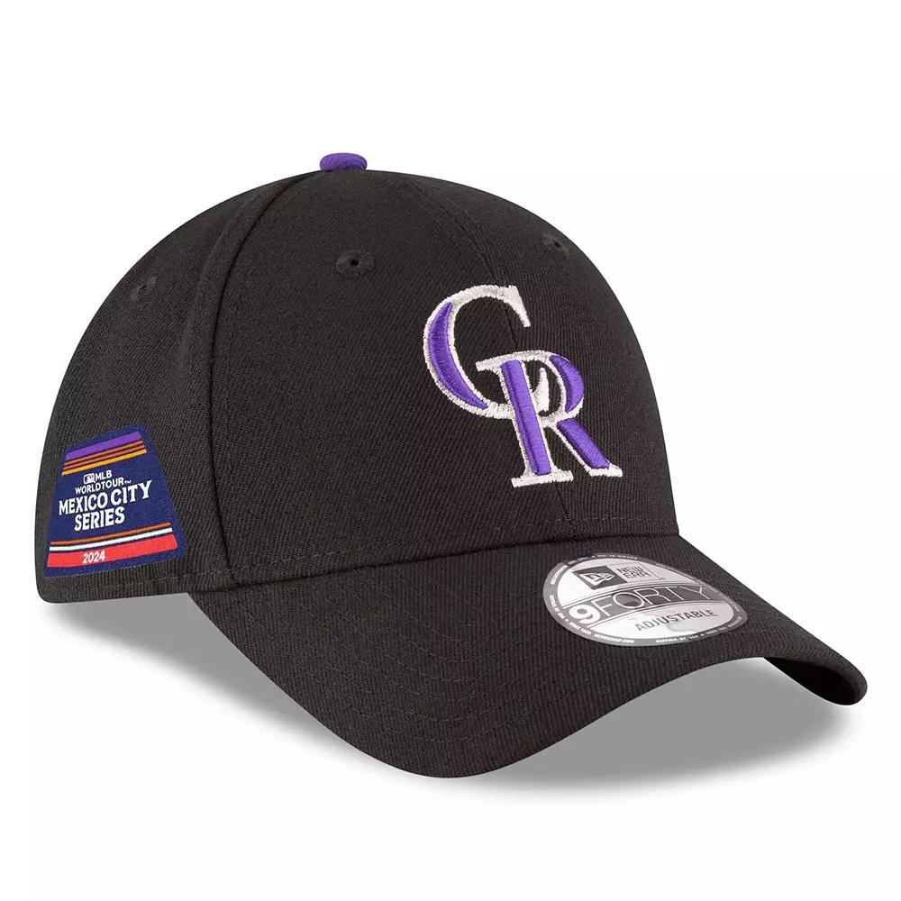 Men's New Era Black Colorado Rockies 2024 MLB World Tour Mexico City Series 9FORTY Adjustable Hat Product Image
