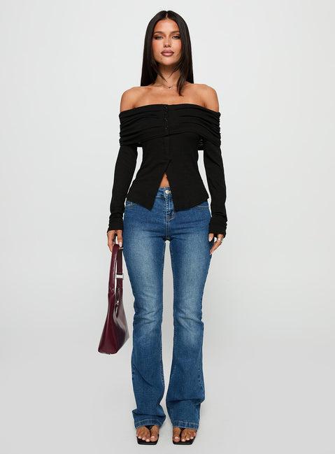 Victorea Off Shoulder Top Black Product Image
