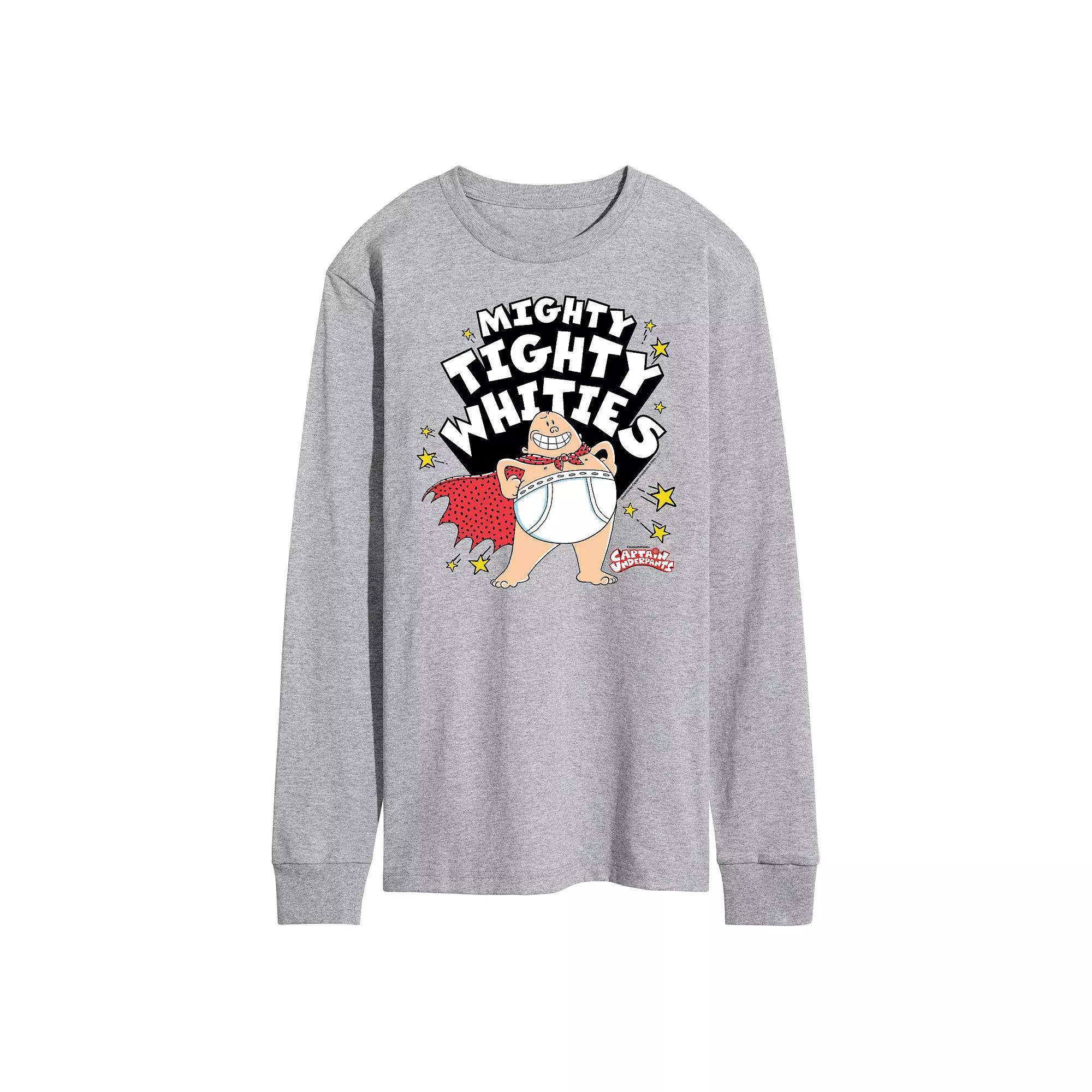 Men's Captain Underpants Tighty Whities Long Sleeve Graphic Tee,  Product Image
