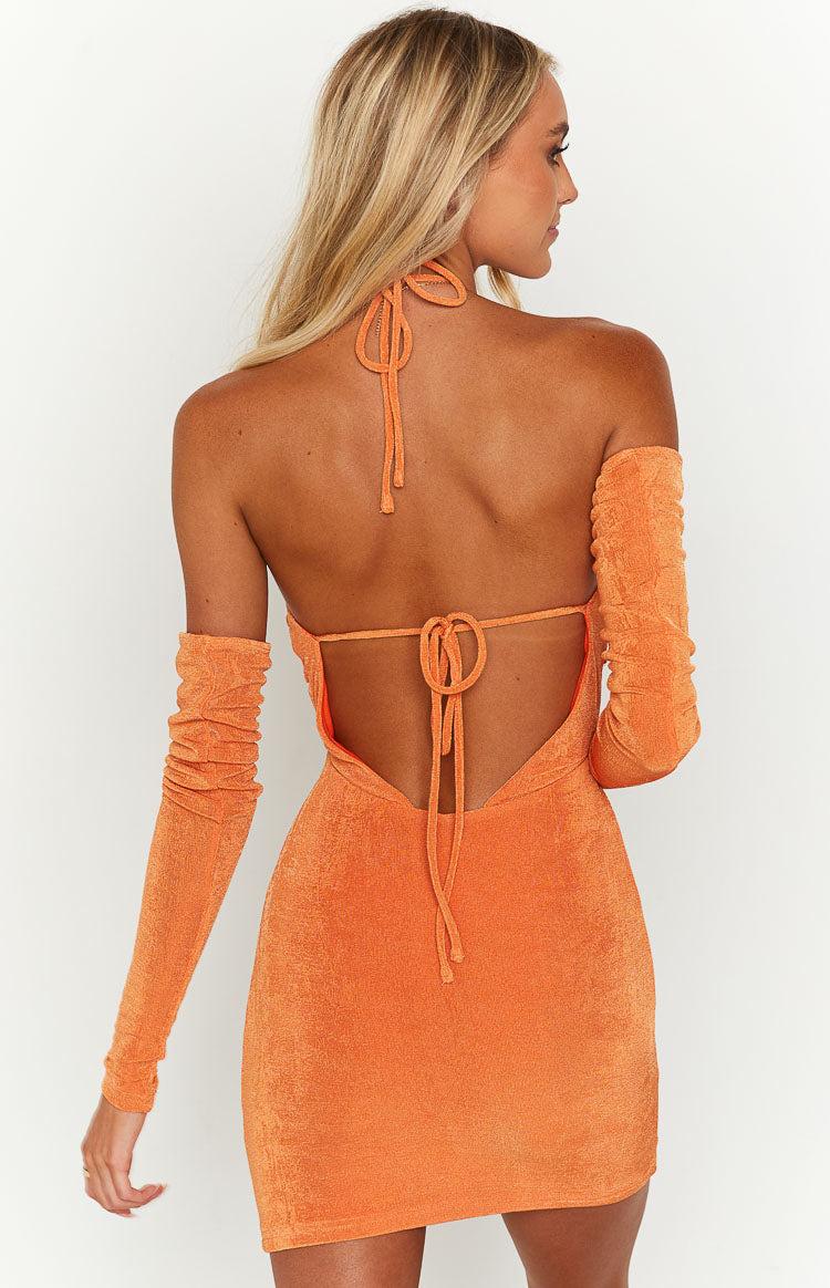 Everlee Orange Mini Dress Product Image