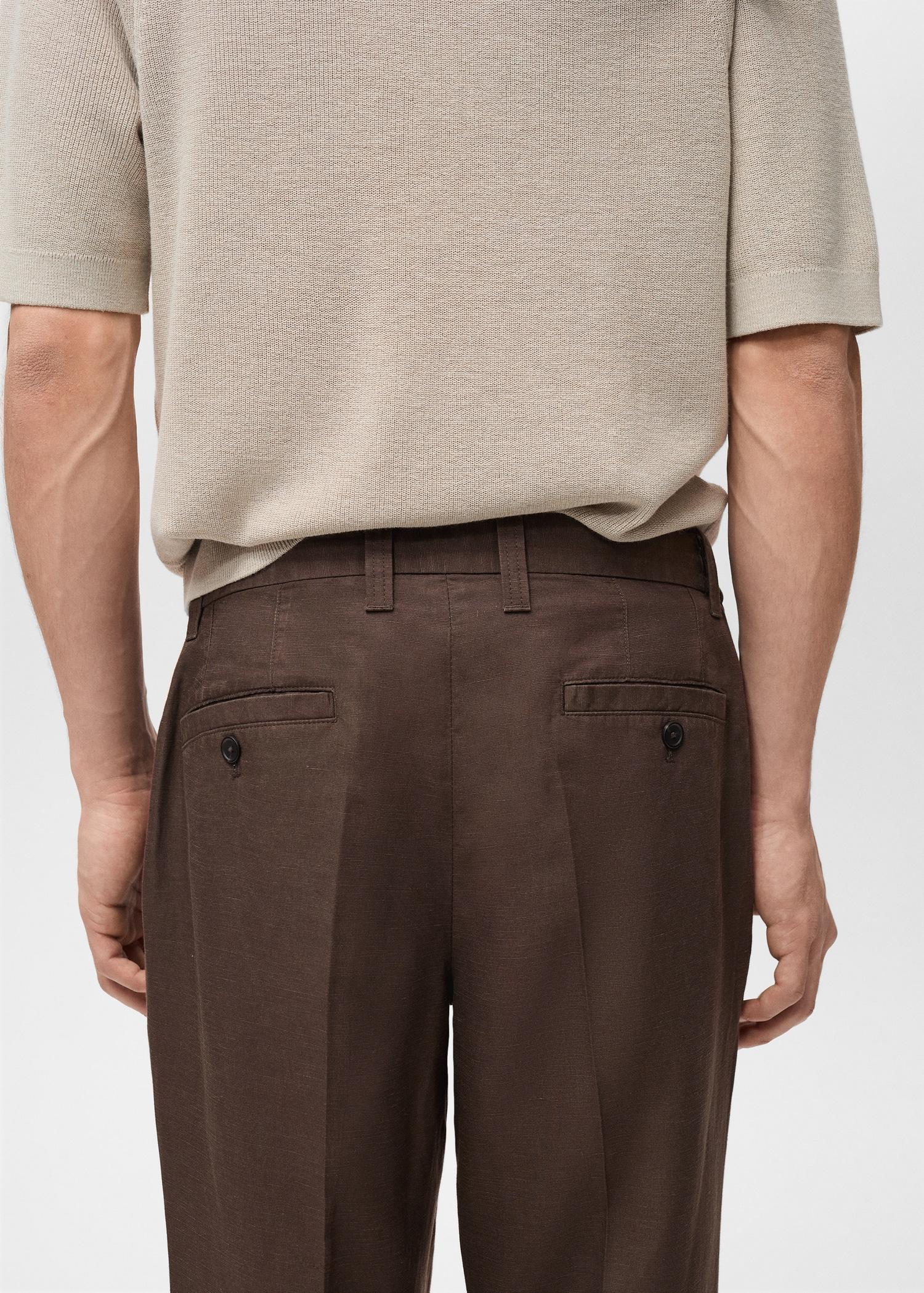 Slim fit linen pants - Men | MANGO USA Product Image