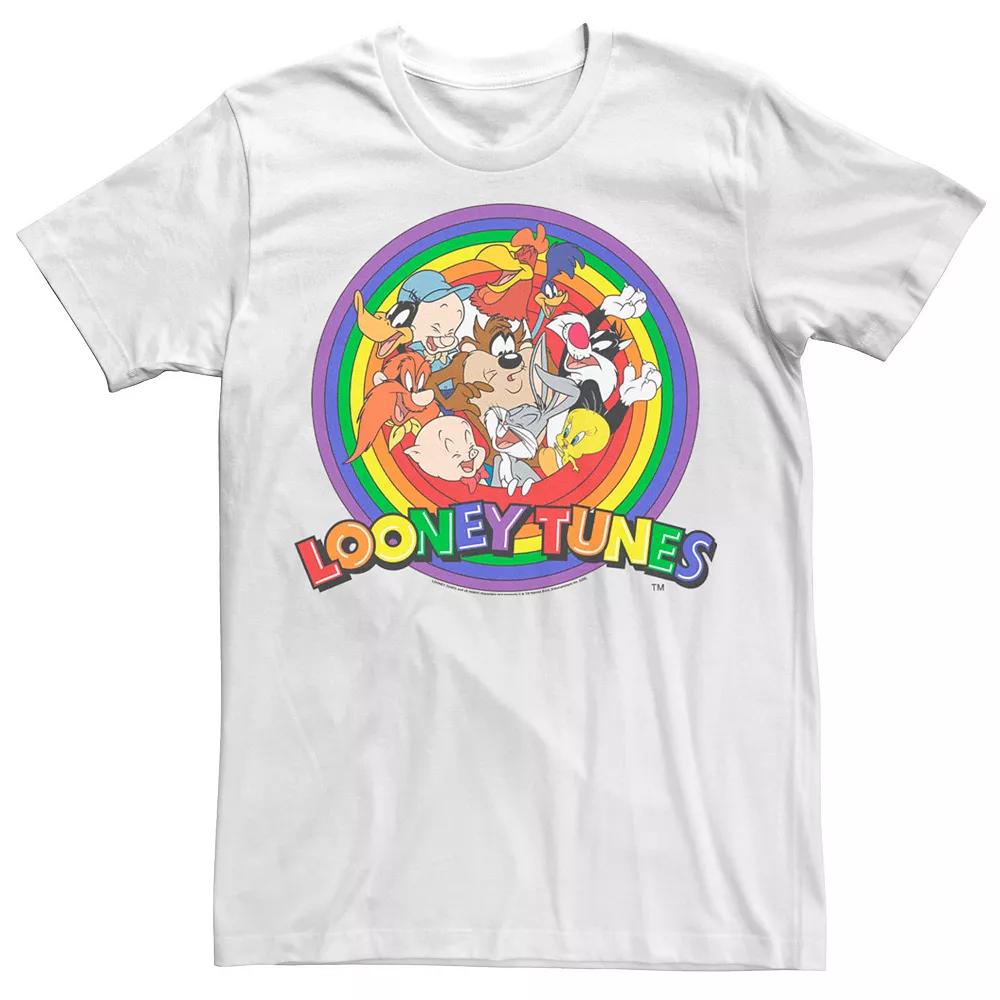 Adult Looney Tunes Pride Group Shot Rainbow Logo Tee, Men's,  Product Image