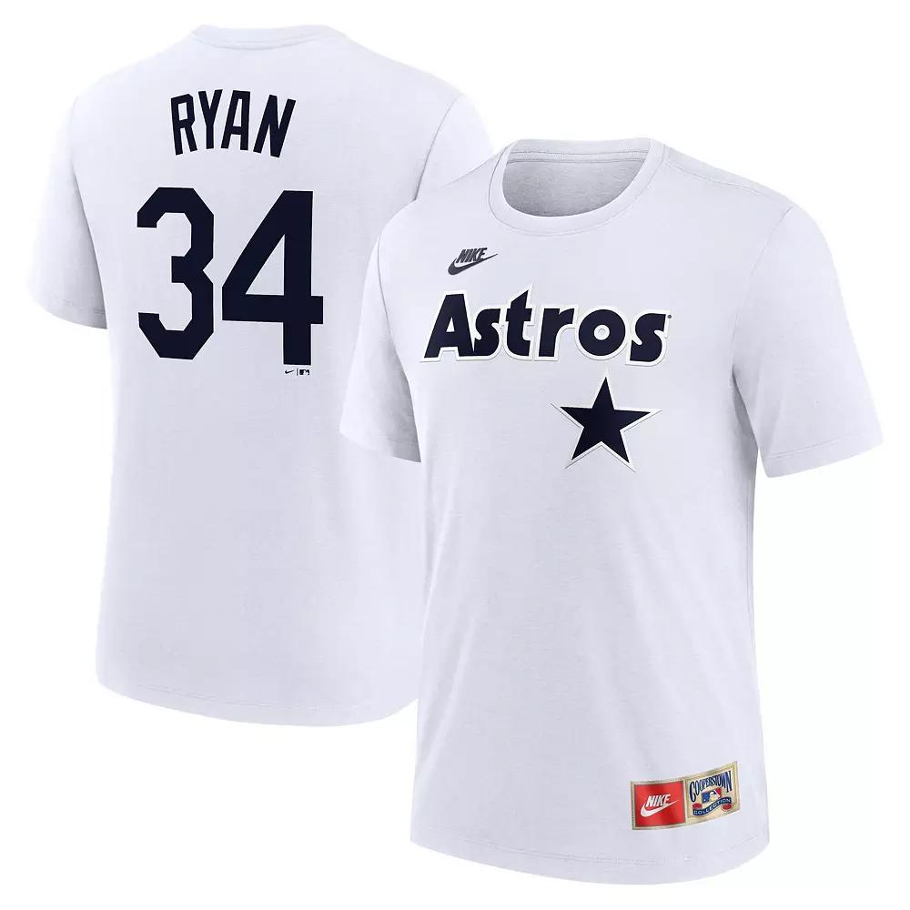 Men's Nike Nolan Ryan White Houston Astros Cooperstown Collection Name & Number Tri-Blend T-Shirt,  Product Image