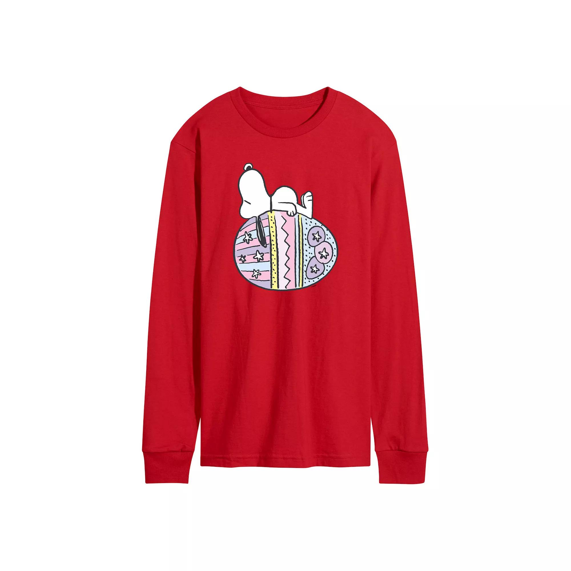 Men's Peanuts Snoopy Easter Egg Long Sleeve Graphic Tee,  Product Image