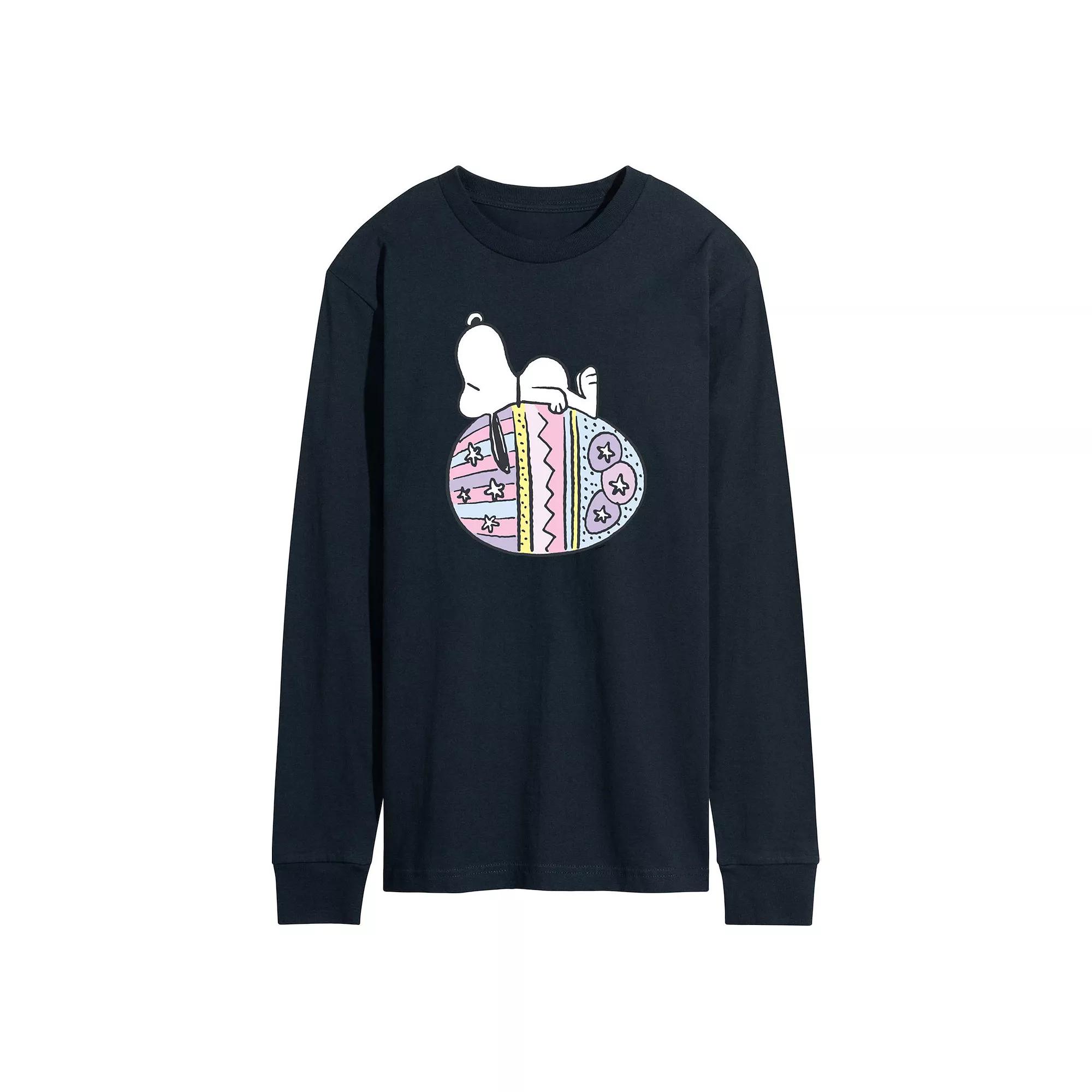 Men's Peanuts Snoopy Easter Egg Long Sleeve Graphic Tee,  Product Image