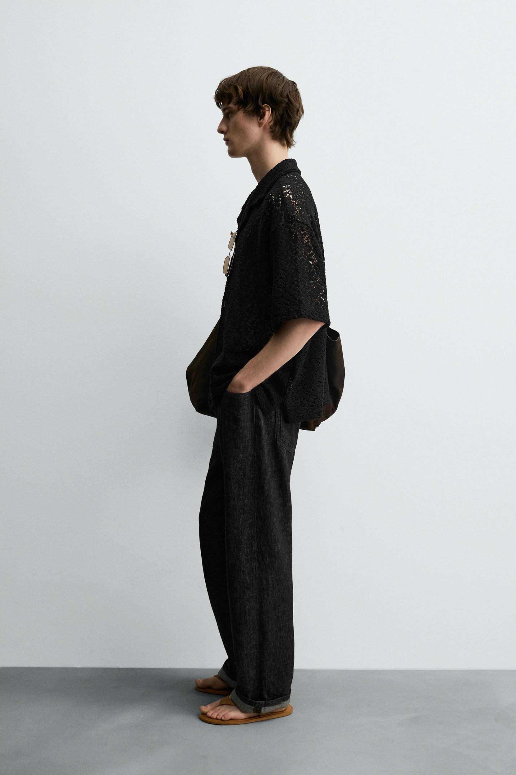 TEXTURED CROCHET SHIRT Product Image