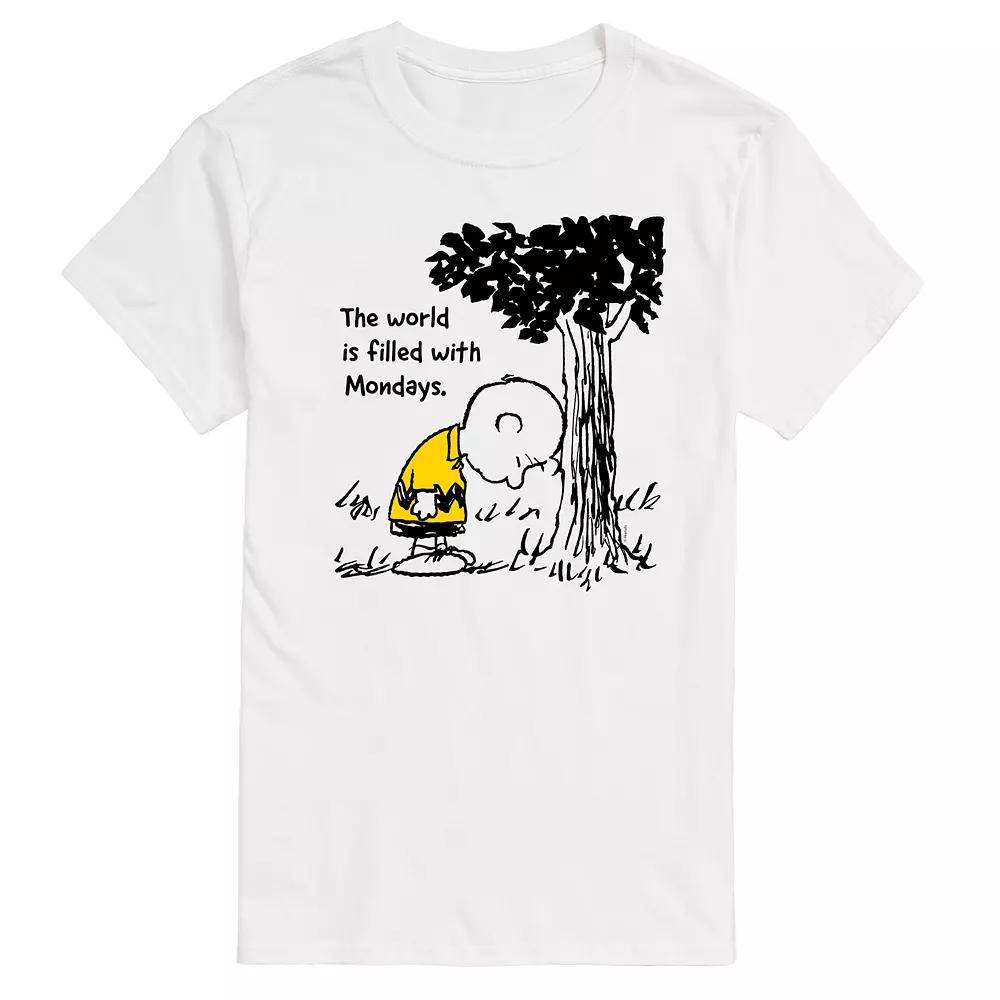 Big & Tall Peanuts World Filled With Mondays Graphic Tee, Men's,  Product Image