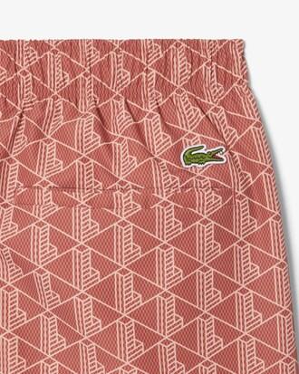 Mid Length Monogram Print Swim Trunks Product Image