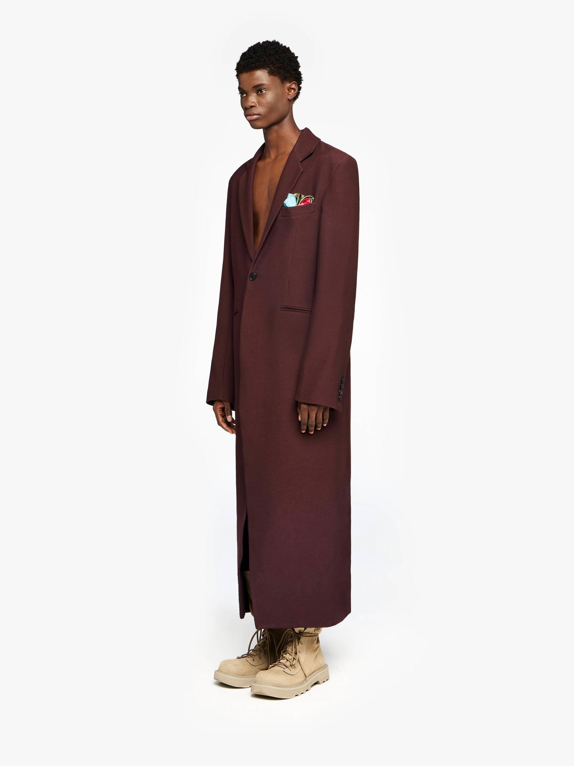 LONG COAT WITH SATIN HANDKERCHIEF Product Image