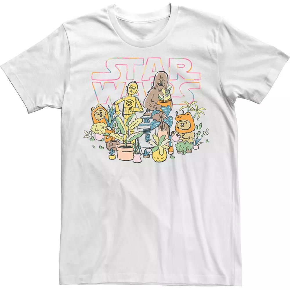 Men's Star Wars C-3PO And Chewbacca Plant Doodle Tee,  Product Image