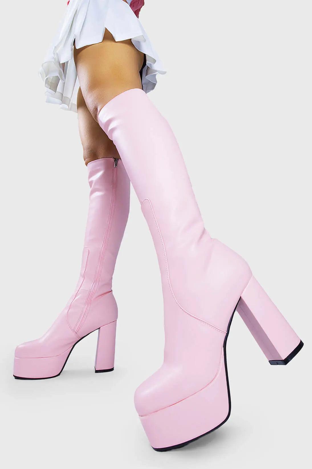 Whatta Showdown Platform Knee High Boots Product Image