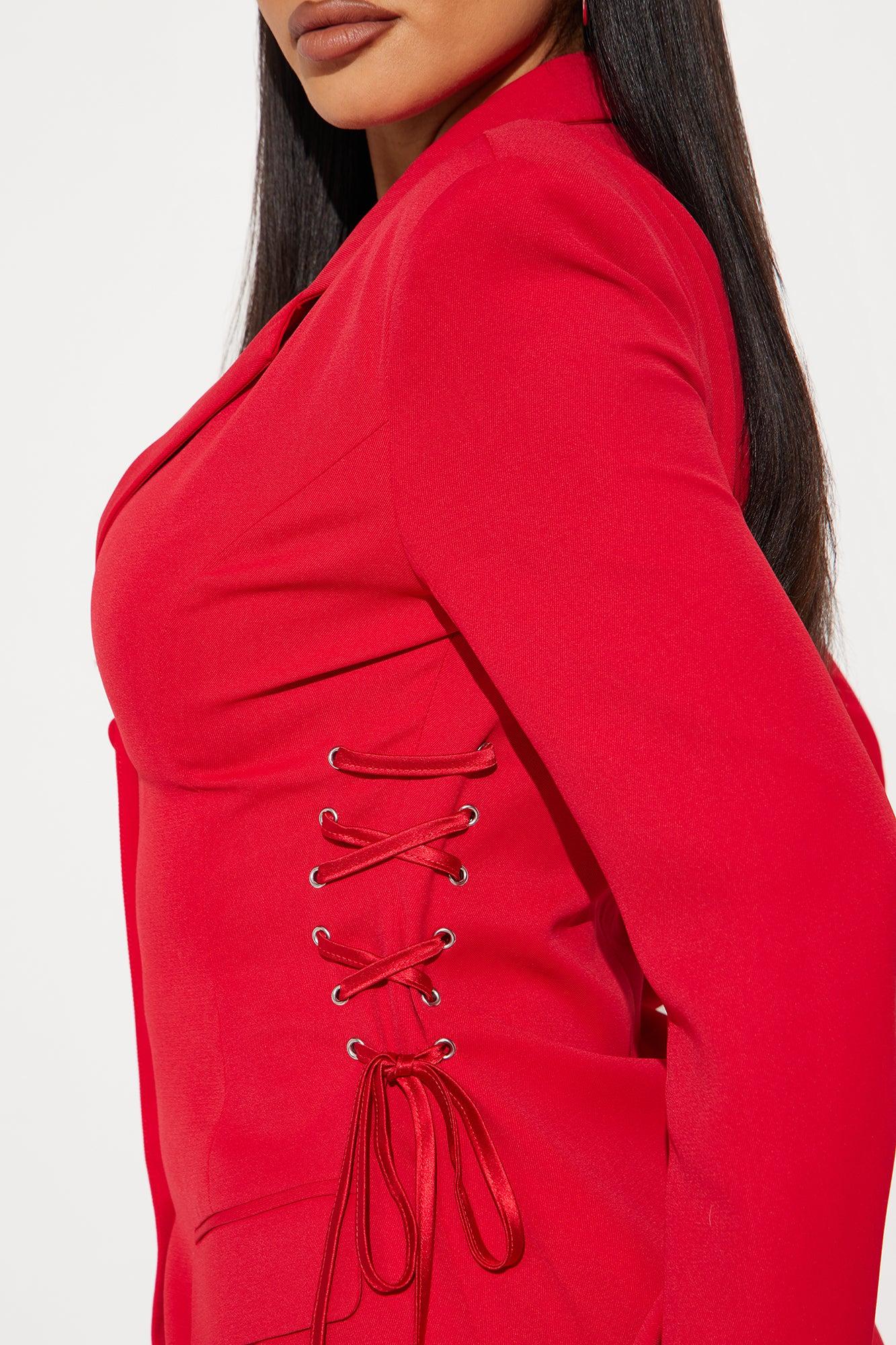 Jade Blazer Mini Dress - Red Product Image