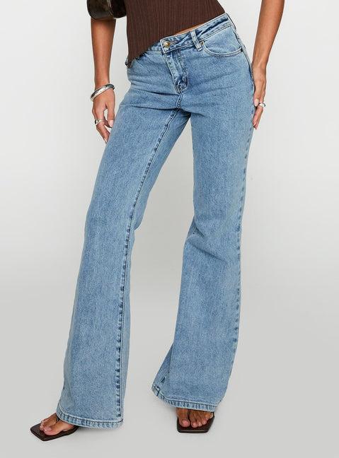 Magic Mirror Mid Rise Bootleg Jeans Ice Wash Product Image